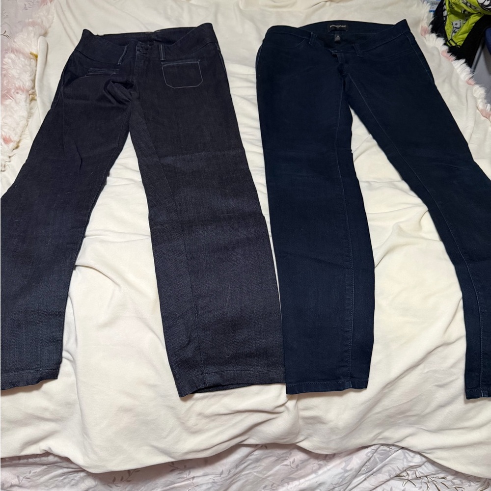 Banana Republic & Hudson 2 Pair Dark Wash Skinny Denim Jeans 27/4
